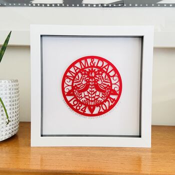Personalised Ruby Wedding Paper Cut For Parents, 3 of 11
