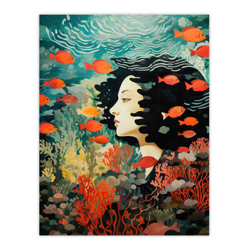 Sleeping With Fishes Underwater Dream Wall Art Print, 6 of 6