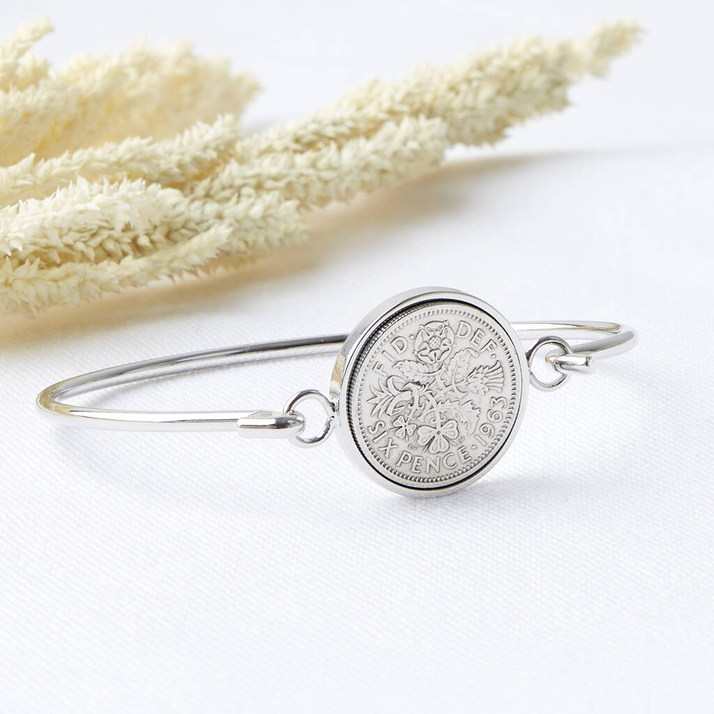 60th Birthday 1963 Sixpence Coin Bangle Bracelet By Ellie Ellie ...