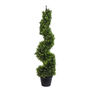 Artificial Boxwood Spiral Topiary Tree Pair, thumbnail 2 of 2