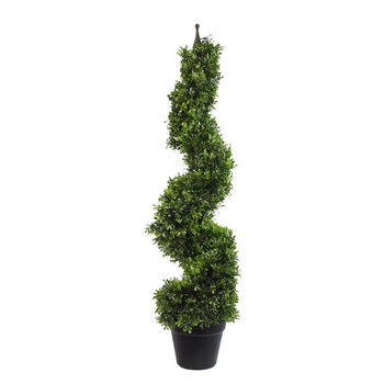 Artificial Boxwood Spiral Topiary Tree Pair, 2 of 2