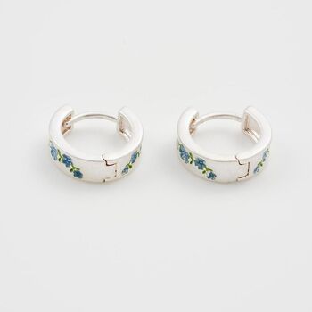 Forget Me Not Mini Hoop Earrings Silver, 4 of 8