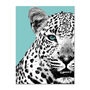 Turquoise Leopard Animal Wall Art Print, thumbnail 3 of 4