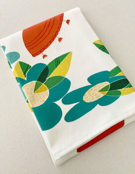 Retro Floral Organic Cotton Tea Towel, 2 of 8