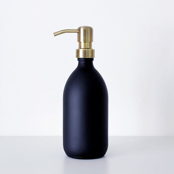 Matt Black Glass Bottle With Brushed Gold Metal Pump, 7 of 9