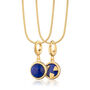 18ct Gold Blue Lapis Wisdom Touchstone Necklace, thumbnail 2 of 7