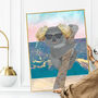 Custom Summer Print Koala Chilling On Beach Scene, thumbnail 1 of 6