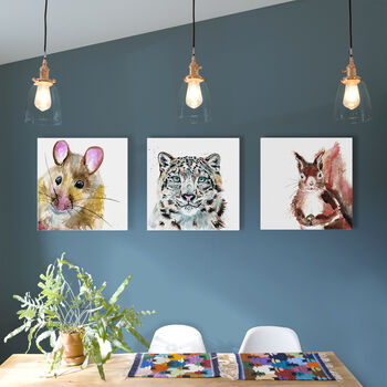 Inky Snow Leopard Canvas Gallery Print, 6 of 9