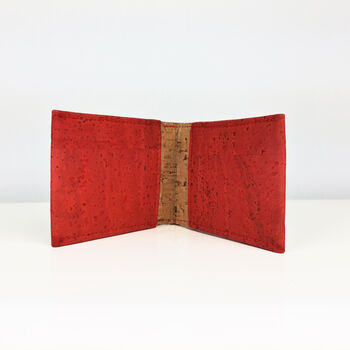 Sustainable Cork Card Holder Red, 5 of 5
