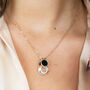 White Enamel Round Colourful Disc Gold Brass Pendant Necklace, thumbnail 1 of 6