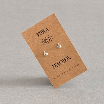 Great Teacher Sterling Silver Apple Earrings, 2 of 10