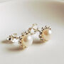 Sterling Silver Pearl And Diamante Halo Earrings, thumbnail 1 of 4