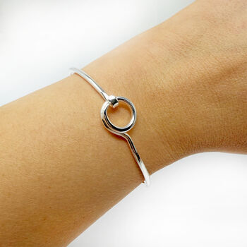 Circle Of Love Silver Bangle, 5 of 6