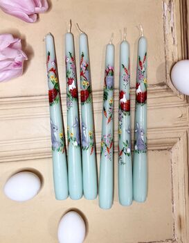 Hand Painted Easter Chicken And Bunny Candles, 5 of 5