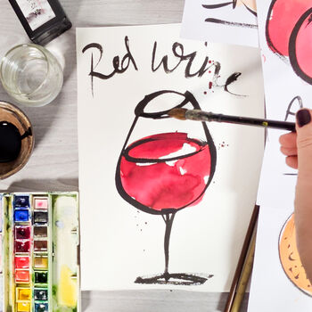 Red Wine Illustrated Wall Art, 6 of 10