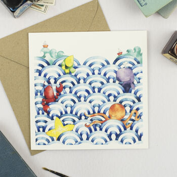 Under The Sea Nautical Birthday Card, 2 of 3