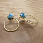 18k Gold Vermeil Plated Turquoise Hoop Earrings, thumbnail 4 of 5