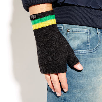 Cashmere Fingerless Gloves In Sporting Team Colours, 11 of 12