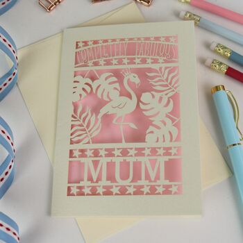 Completely Fabulous Flamingo Papercut Card, 3 of 11