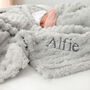 Personalised Grey Textured Fluffy Baby Blanket, thumbnail 7 of 8