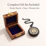 Personalised The Traflagar Pocket Watch Gift With Case For Birthday And Anniversary, thumbnail 6 of 12