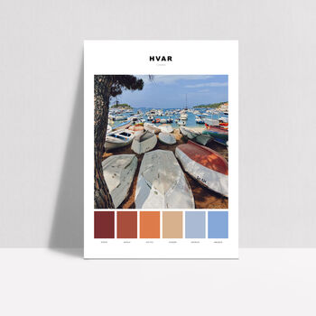 Hvar Boats, Croatia, Colour Palette Print, 2 of 3