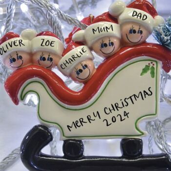 Personalised Family Sleigh Decoration, 3 of 4