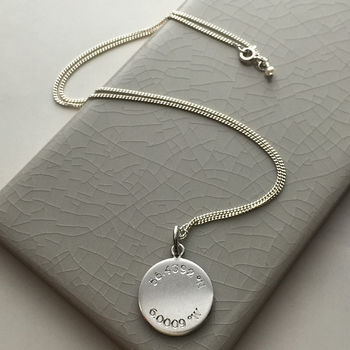 Latitude And Longitude Necklace In Sterling Silver, 7 of 7