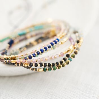 Minimalist Colourful Silk Thread Gemstone Bracelets, 3 of 12
