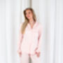 Embroidered 'Team Bride' Satin Button Through Pyjamas, thumbnail 5 of 12
