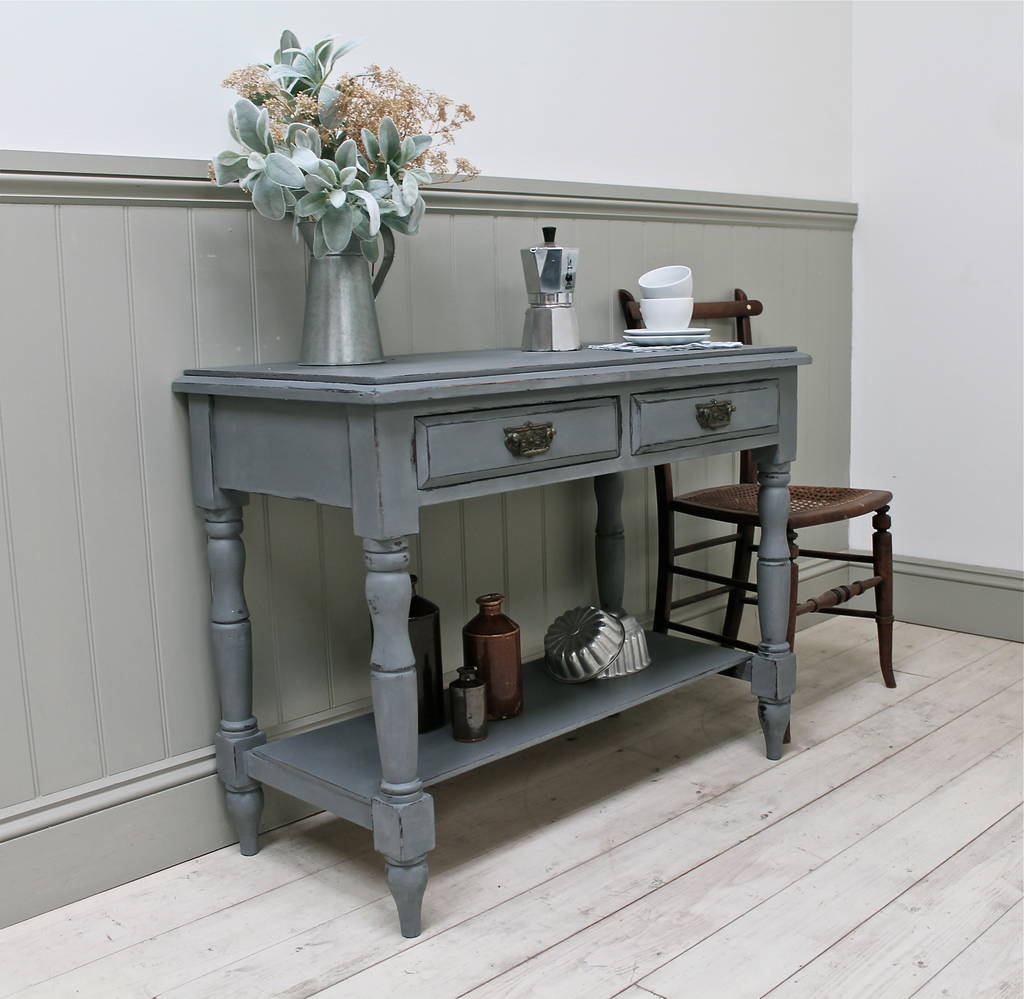 Distressed Victorian Pine Console Table  By Distressed But 