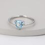Genuine Blue Topaz Trillion Cut Ring Sterling Silver, thumbnail 3 of 10