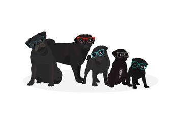 Personalised Dog Breed Family Print, 4 of 6