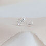 Tiny Sterling Silver Crescent Moon Stud Earrings, thumbnail 4 of 10