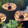 Set Of Three Mini Copper Poppy Garden Planter Stakes, thumbnail 3 of 7