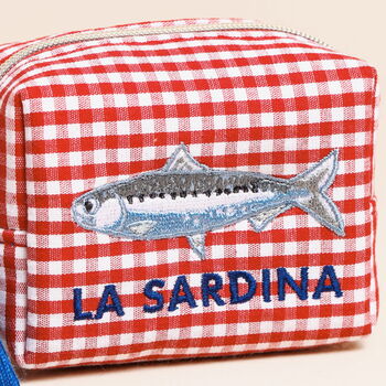 Red Gingham Fish La Sardina Accessory Pouch, 2 of 3
