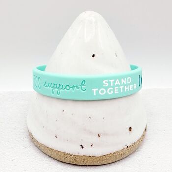 Teal Awareness Ribbon Bracelet Wristband, 4 of 8