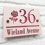 Personalised Rose Design Acrylic House Number Sign, thumbnail 1 of 5