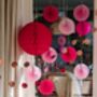 Tissue Paper Fan Decorations Pink Or Red, thumbnail 7 of 8