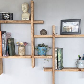 Reclaimed Wooden Wall Mounted Display Shelf, 6 of 7