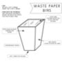 Decorative Wastepaper Bin And Clear Liner, thumbnail 4 of 6