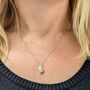 June Birthstone Necklace, Moonstone, Silver Plated, thumbnail 2 of 5