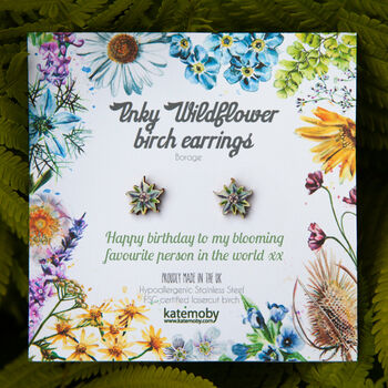 Happy Birthday Personalised Wildflower Earrings, 6 of 11