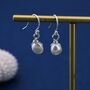 Sterling Silver Irregular Shaped Baroque Pearl Dangle Drop Earrings, thumbnail 2 of 10