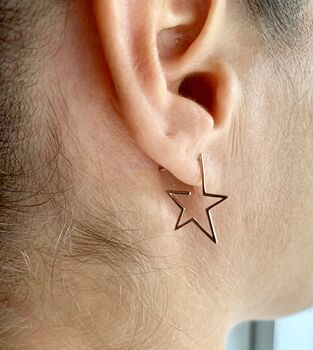 Rose Gold Vermeil Starburst Hoop Earrings, 3 of 3
