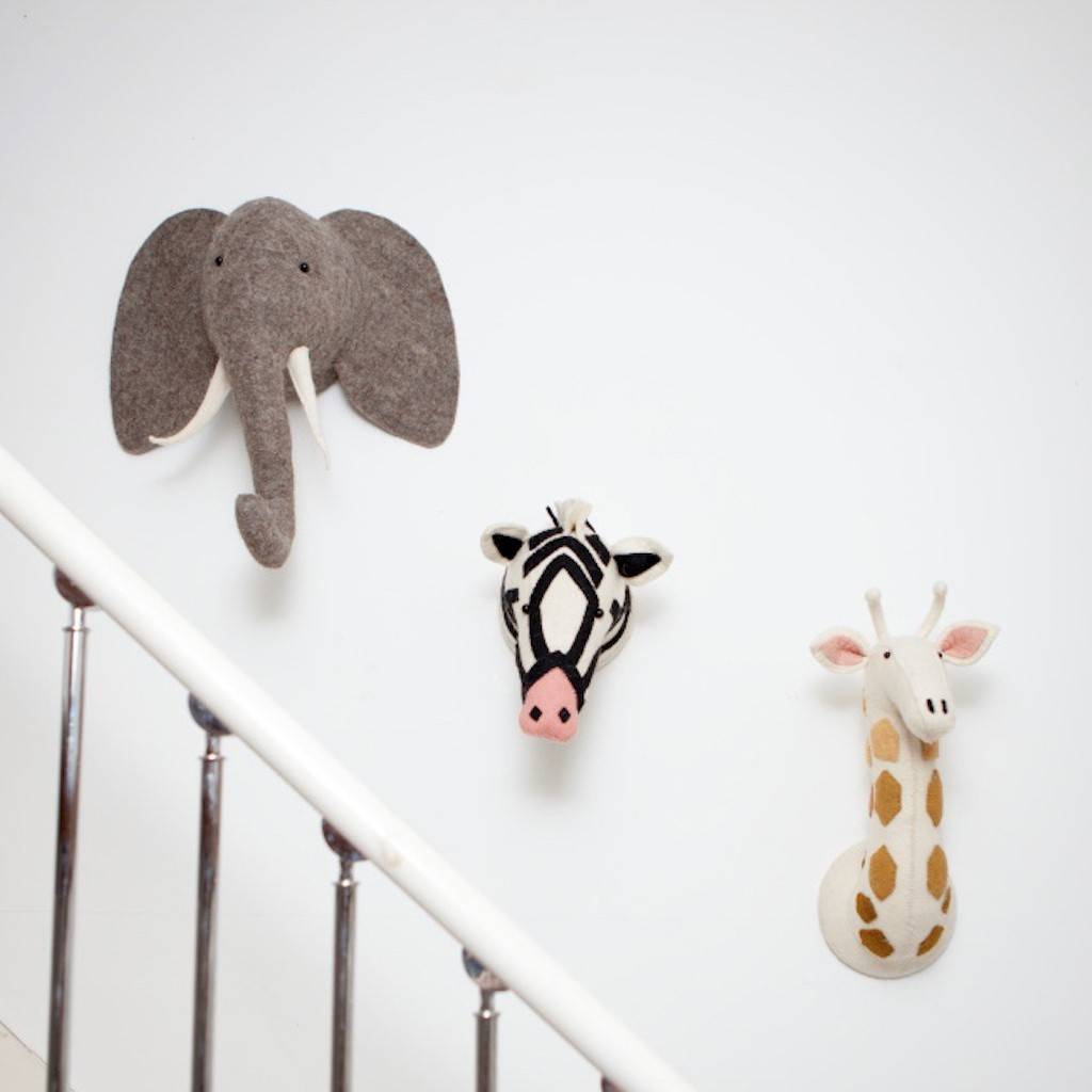 Decorative Felt Animal Heads For Childrens Bedrooms By Little Ella James