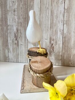 19cm Hand Painted Wooden Lifelike Seagull Ornament Figurine Sculpture, 7 of 9