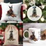 Personalised Doberman In Christmas Lights, thumbnail 1 of 9