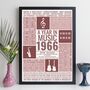 Personalised 60th Birthday Print 1966 Music Year Gift, thumbnail 4 of 12