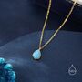 Sterling Silver Genuine Tiny Blue Turquoise Pear Necklace, thumbnail 4 of 11